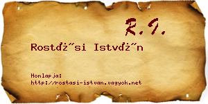 Rostási István névjegykártya